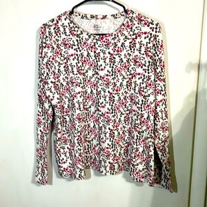 Kim Rogers woman’s top white floral long sleeve